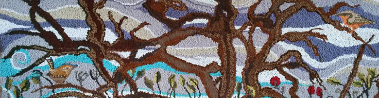 Treescape Rag Rug by Debbie Siniska