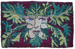 leaf green man   - rug