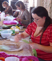 A felt making workshop in progress!